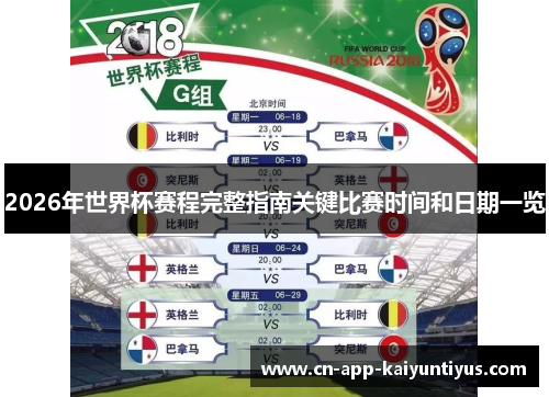 2026年世界杯赛程完整指南关键比赛时间和日期一览