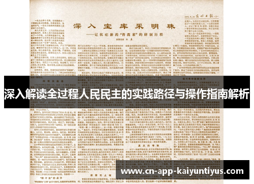 深入解读全过程人民民主的实践路径与操作指南解析